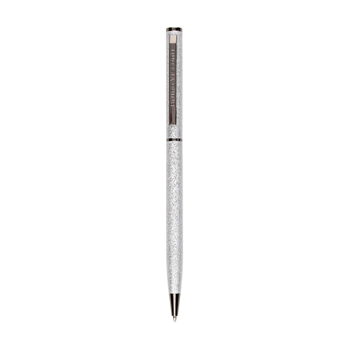 Light Grey Leather Journal with Silver Pen